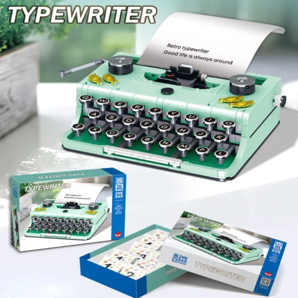 820PCS Retro Typewriter Printer Building Blocks Classic Creative Ideas Simulation Assembly Bricks Toys DIY Gifts Set