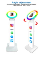 iPad Photo Booth Selfie Machine Shell Adjustable Stand Photobooth Customized LOGO With LED Ring Light For Wedding Partys Events - Image 16