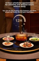 Household Electric Food Warming Board round multifunctional Constant Temperature dining table with hot pot heating plate - Image 14