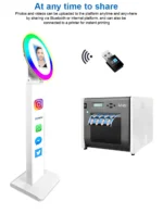 iPad Photo Booth Selfie Machine Shell Adjustable Stand Photobooth Customized LOGO With LED Ring Light For Wedding Partys Events - Image 24
