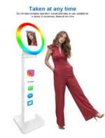 iPad Photo Booth Selfie Machine Shell Adjustable Stand Photobooth Customized LOGO With LED Ring Light For Wedding Partys Events - Image 14