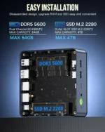 US.EU GMKtec K6 R7 7840HS Mini PC DDR5 5600MHz PCIe4.0 NVMe SSD 2.5G LAN USB4 WiFi6 BT5.2 Tri-Display Desktop Gaming Office Comp - Image 3