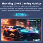 HGFRTEE 18.5inch 100Hz Portable Monitor With VESA Hole Stand PC Gaming Extended Display ADS-IPS Large screen Support Type-C HDMI - Image 2