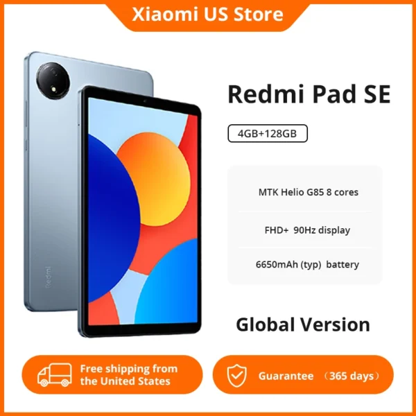 Xiaomi Redmi Pad SE 8.7 inch Mi Tablet 90Hz Display 6650mAh MTK Helio G85 Dual speakers Dolby Atmos