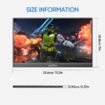 ARZOPA 16.1 inch 100% sRGB 144Hz Portable Monitor Gaming Laptop Display with Type C Mini HDMI For PS/Steam/Deck/Switch/PC/Mac - Image 6