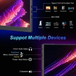 WUAWE 2.5K 16 inch Portable Monitor for Laptop ，USB C HDMI Gaming Ultra-Slim IPS Display w/Smart Cover & Speakers,HDR Plug&Play - Image 4