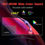 Gawfolk Monitor 34'' 144Hz Bandfish Screen Curved 1500R Gaming Bezel-less Slim 400HDR Nits 100% SRGB Wide Color Gamut FAsT VA Te - Image 6