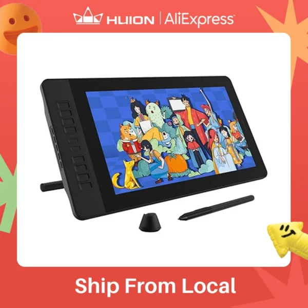 GAOMON Pen Display PD1561 15.6 Inches IPS HD Graphics Drawing Tablet Monitor 72% NTSC support Tilt Function with 10 Shortcut Key