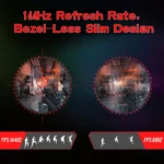 Gawfolk Monitor 34'' 144Hz Bandfish Screen Curved 1500R Gaming Bezel-less Slim 400HDR Nits 100% SRGB Wide Color Gamut FAsT VA Te - Image 4