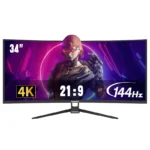 Gawfolk Monitor 34'' 144Hz Bandfish Screen Curved 1500R Gaming Bezel-less Slim 400HDR Nits 100% SRGB Wide Color Gamut FAsT VA Te