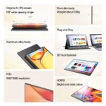 ARZOPA 1080P Portable Monitor 15.6 inch Monitors for Laptop MAC Switch Xbox Phone ps4 PC USB C HDMI-Compatible Computer Display - Image 2