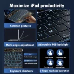 360 Swivel Magic Keyboard Clear Case for iPad Air6 11inch 2024 with Smart Trackpad for iPad Pro 6th Generation Gen Rotating Case - Image 4