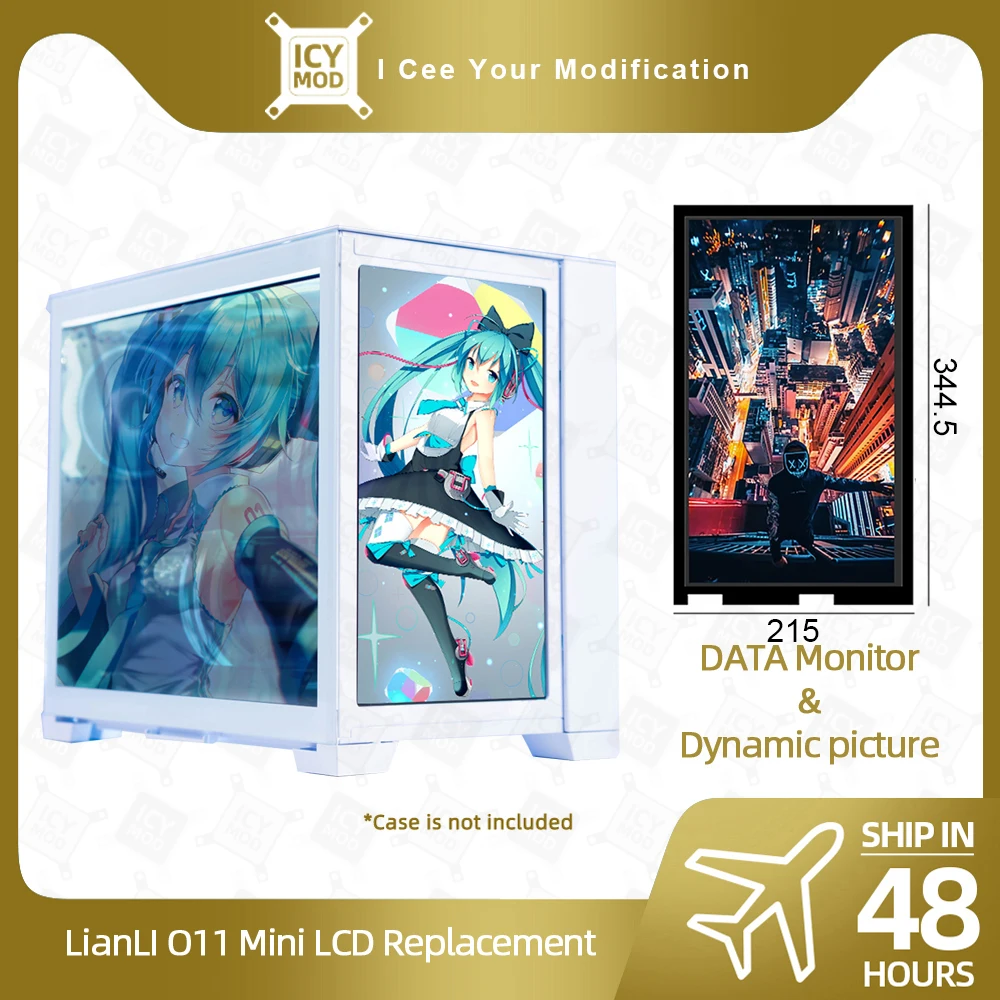 kf-Sc9c7ee965f3b495ea3a8c176fcd3c83dU DIY Secondary Screen For Lianli O11 Dynamic Mini 14-inch LCD Front Replacement O11D HD 2K Monitor Gamers Refit 1920*1080 PC MOD - Image 1