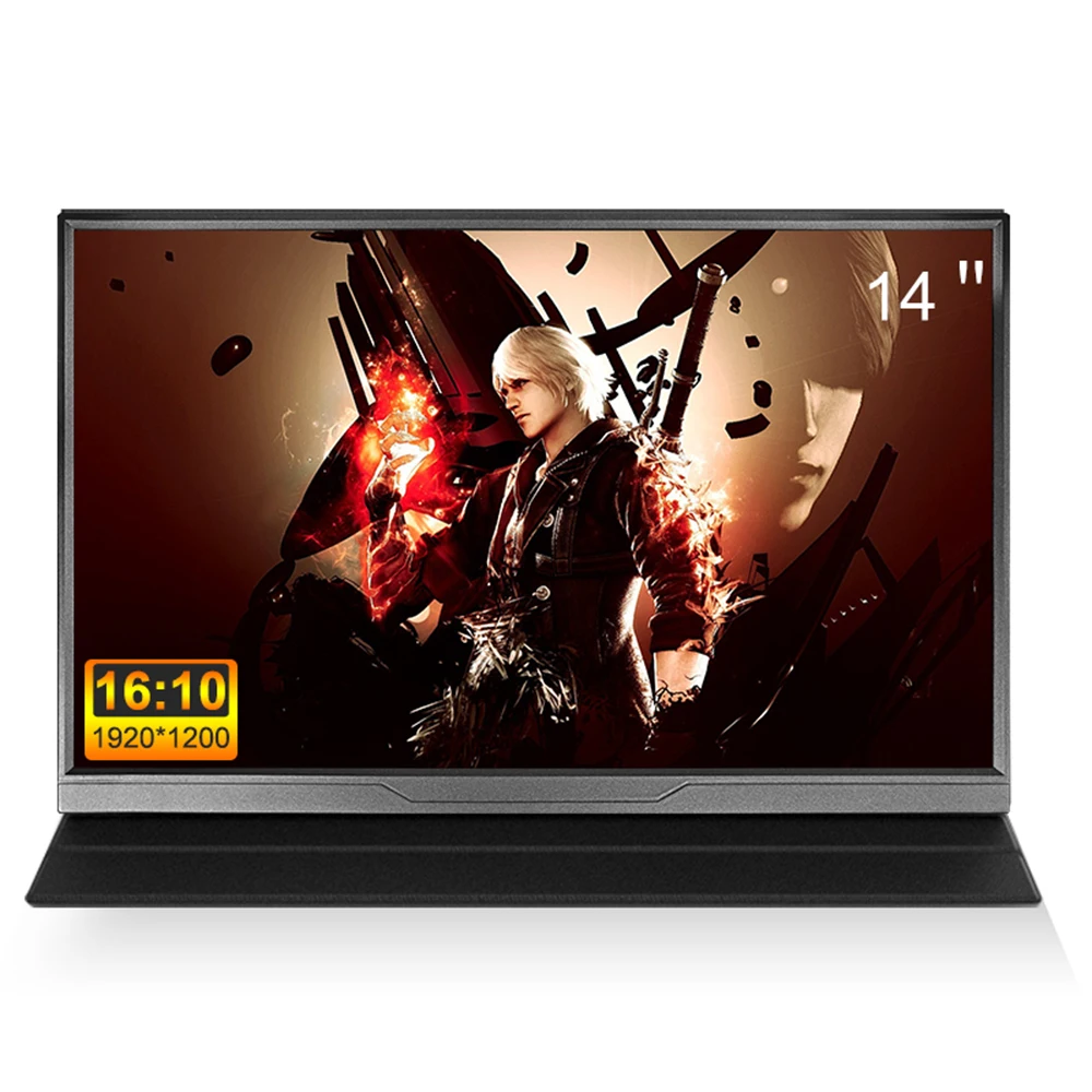 kf-Sde380f18cd614c06aad36738540808f81 14 Inch Portable Monitor 16: 10 IPS HDMI Typec For Laptop XBox PS4/5 Switch Cell Phone Computer Extension Office Display - Image 1
