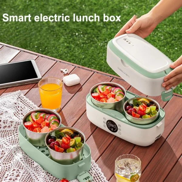 New Smart Electric Lunch Box 2L Multi-function Insulation Electric Lunch Box LED Digital Display Steamer Rice Cooker with Timer
