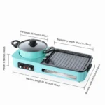 3 in 1 Korean Electric Dish Hot Pot Bbq Ramen Soup Hot Pot Grill Plate Instant Kitchen Fondue Non-Stick Electric Baking Pan EU - Image 6