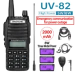 High Power 5W/8W Baofeng UV-82 Walkie Talkie Uv82 Dual Band Vhf/Uhf Fm 10Km Long Range Emergency home contact for power outage