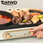 DMWD Household Electric Grill Double-flavor Hotpot Stew Pot Baking Machine Dual use Barbecue Maker BBQ Tool Smokeless 220V - Image 5
