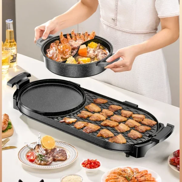 hot pot integrated pot electric grill smokeless electric grill plate barbecue plate shabu yakiniku electric grill 220V