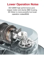 BioloMix Kitchen Food Stand Mixer, Blender, Quiet Motor, Cream Egg Whisk, Whip Dough Kneader, 6-Speed, 1200 W, 6 L, DC - Image 4