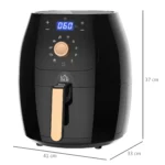 HOMCOM Air Fryer 1700W 5.5L with Digital Display Adjustable Temperature - Image 4