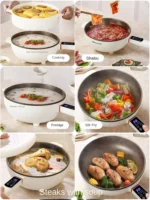 Electric wok all-in-one multifunctional household dormitory steaming and frying electric hot pot electric wok - Image 4