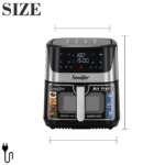 Sonifer Air Fryer SF-1034 .Frying pot capacity: 8.5L .Temperature control: 80-200°C time control: 1-60mins .LED display and touc - Image 6