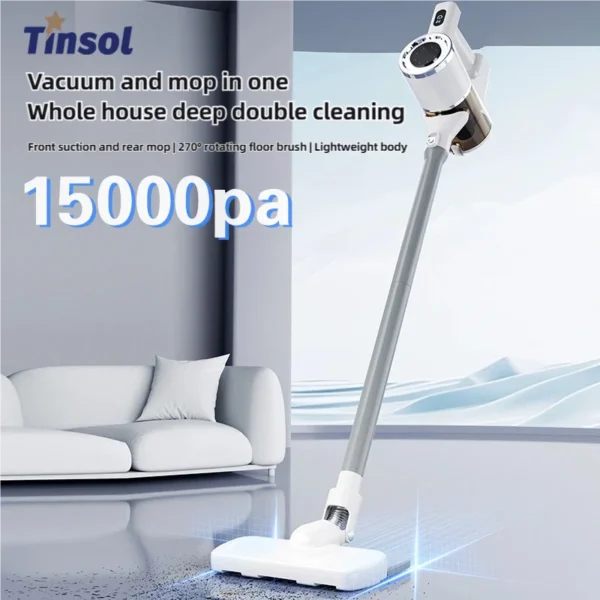 15000PA Cordless Vacuum Cleaner Handheld Cordless Broom 900ml Dust Cup Detachable Broom For Hard Floors/Carpets/Pet Hair
