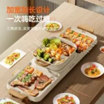 Grill Shabu - Shabu All - in - One Cooker, Home Electric Grill Pan, Electric Hot Pot Stove, Smokeless Roaster, Non Stick Grill.