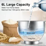 BioloMix Kitchen Food Stand Mixer, Blender, Quiet Motor, Cream Egg Whisk, Whip Dough Kneader, 6-Speed, 1200 W, 6 L, DC - Image 3