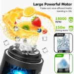 New Portable Blender 600ML Electric Juicer Fruit Mixers 4000mAh USB Rechargeable Mini Smoothie Blender Orange Juicer Machine - Image 2