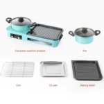 3 in 1 Korean Electric Dish Hot Pot Bbq Ramen Soup Hot Pot Grill Plate Instant Kitchen Fondue Non-Stick Electric Baking Pan EU - Image 5