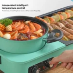 3 in 1 Korean Electric Dish Hot Pot Bbq Ramen Soup Hot Pot Grill Plate Instant Kitchen Fondue Non-Stick Electric Baking Pan EU - Image 3
