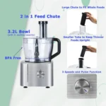 TopStrong 11-in-1 3.2L Bowl 1100W 3 Speeds with Chopping Blending Kneading Grinding Whisking Juicing Food Processor blender - Image 6