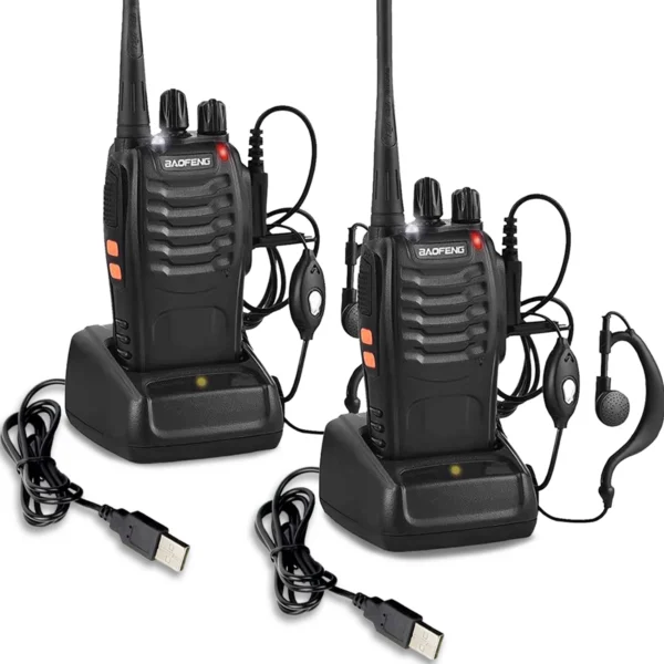1PC/2PCS Baofeng 888S Walkie Talkie BF-888S 5W Ham Two-Way Radio Set UHF 400-470MHz 16CH Walkie-Talkie Transceiver USB Charger