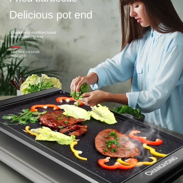 Large Electric Oven Barbecue Oven Household Smokeless Electric Baking Tray Non Stick Baking Tray Meat Grill Barbecue Skewers