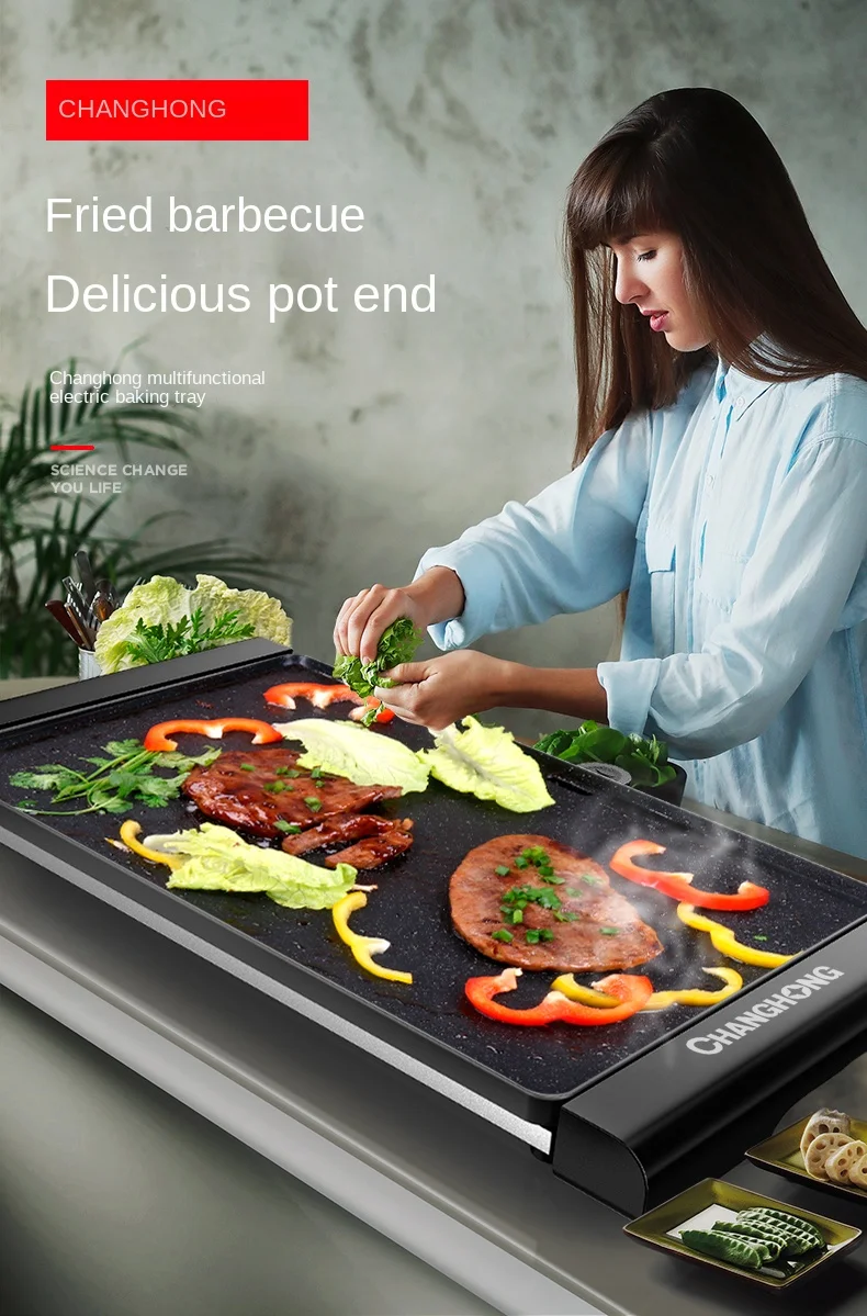 kf-Sd3dc918d6b94426197232494794790f5f Large Electric Oven Barbecue Oven Household Smokeless Electric Baking Tray Non Stick Baking Tray Meat Grill Barbecue Skewers - Image 1