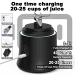 New Portable Blender 600ML Electric Juicer Fruit Mixers 4000mAh USB Rechargeable Mini Smoothie Blender Orange Juicer Machine - Image 3