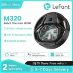 Lefant M320 cordless Robot Vacuum Cleaner and mop, 6000Pa ,210 Mins Runtime,Self-Charging,Ideal for Hard Floor, Pet Hair,Carpet