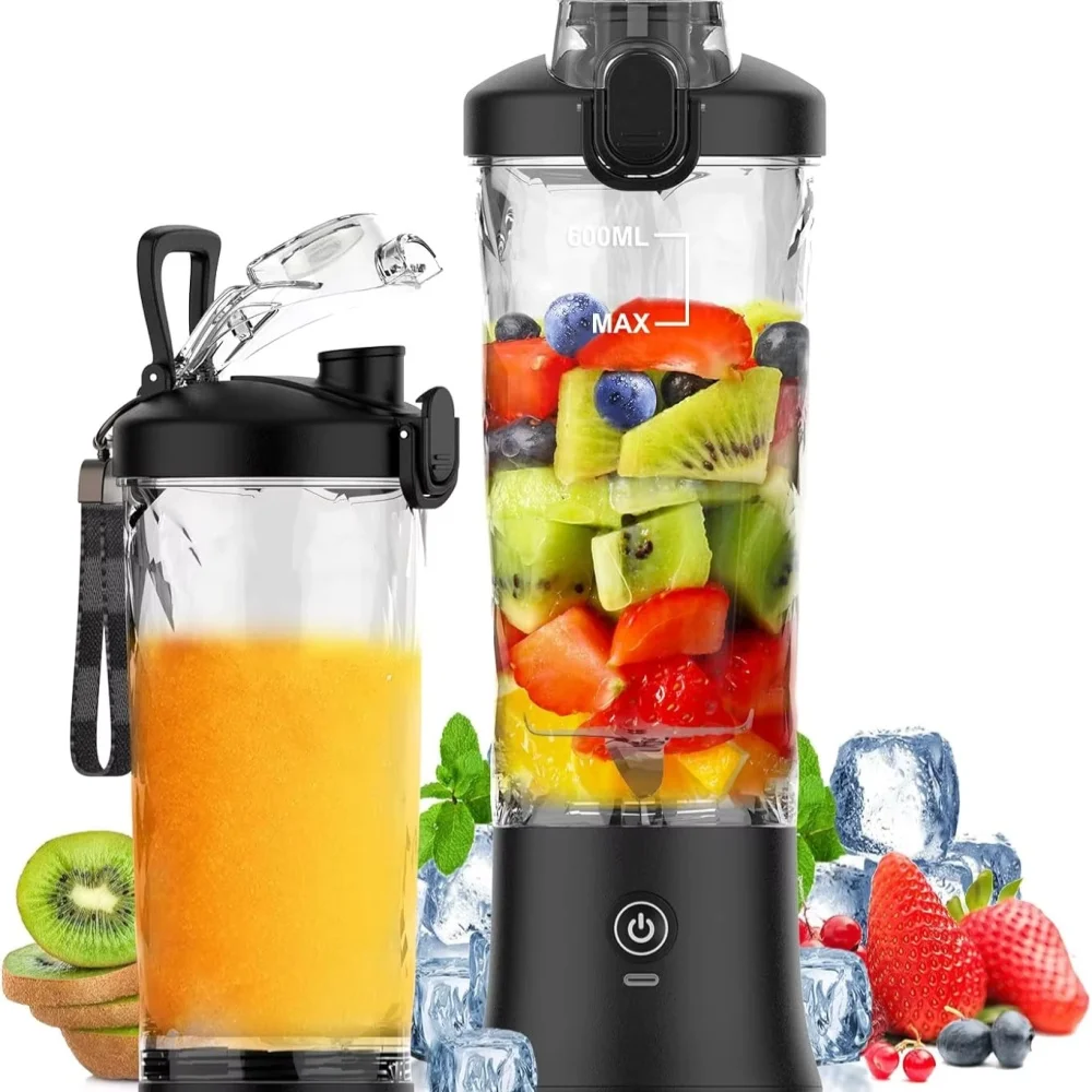 kf-Sf19c068d5683487e956e4df92f402bd5k New Portable Blender 600ML Electric Juicer Fruit Mixers 4000mAh USB Rechargeable Mini Smoothie Blender Orange Juicer Machine - Image 1