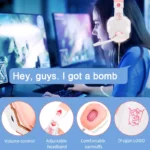 QearFun New Pink Headphones for PC Girls Gaming Wired Headset with Microphone Gamer for PS4 Windows XP/7/8/10 Laptop Phone - Image 3