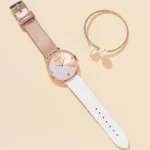 Women Watch Set Luxury Fashion Colourful PU Leather Strap Ladies Quartz Wristwatch Alloy Bracelet For Ladies Gift - Image 3