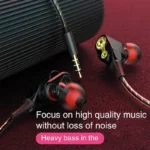 Explosive Double Moving Coil Headphones In Ear Subwoofer Cross Border Wire Controlled Fever Hifi Headphones With Shocking Sound - Image 2
