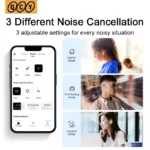 QCY HT05 ANC Wireless Earphone 40dB Noise Cancelling Bluetooth 5.2 Headphone 6 Mic ENC HD Call TWS Earbuds Transparency Mode - Image 3