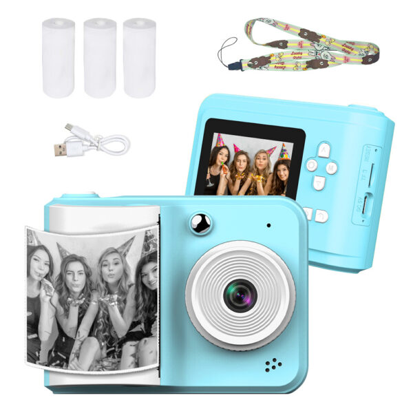 Instant Print Camera for Boy/Girl with 3 Rolls of Printing Paper, Portable Entertainment Digital Camera, with 48PM Lens and Hanging Rope, 1080P Video Recording, Play Games/Play Music and Video, Mini Instant Camera