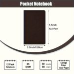 Customized set of 12 mini notebooks, 8.89x13.97 cm, matte black softcover with college lines and 60 lined pages for travelers, writers, office supplies - Image 2