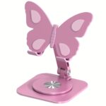 Aluminum Alloy Butterfly-Shaped Foldable Phone Stand, Adjustable Metal Desktop Holder for Smartphones - Image 3