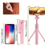 1pc Selfie Stick with Phone Mount, Extensible, Smartphone Tripod with Wireless Remote Control, 360° Rotation, Essential for Travel, Compatible with iPhone/Samsung/Android Smartphones - Image 4