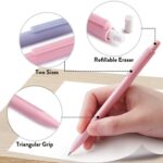 [6pcs Mechanical Pencils Set] 6pcs Pastel Mechanical Pencils Set, 0.5mm, 0.7mm & 0.9mm | Four Candies Cute Mechanical Pencil | 360pcs Leads, 3pcs Erasers, 9pcs Eraser Refills, Aesthetic Pencils for Girls Writing, Art Drawing - Image 8