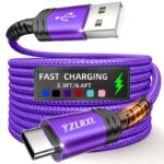 [Hot new product] Tzlrxl_USB-C nylon braid fast charging cable, suitable for, One Plus, Xiaomi, and other devices, charging data synchronization cable, support data transmission, matte, 30-50W power output, 100.58cm / 201.17cm